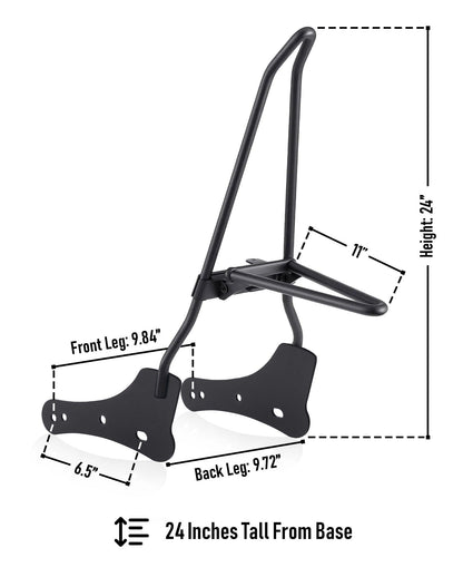 Iron Born Blade 25" Sissy bar with Foldable Luggage Rack para Kawasaki Vulcan S Matte Black