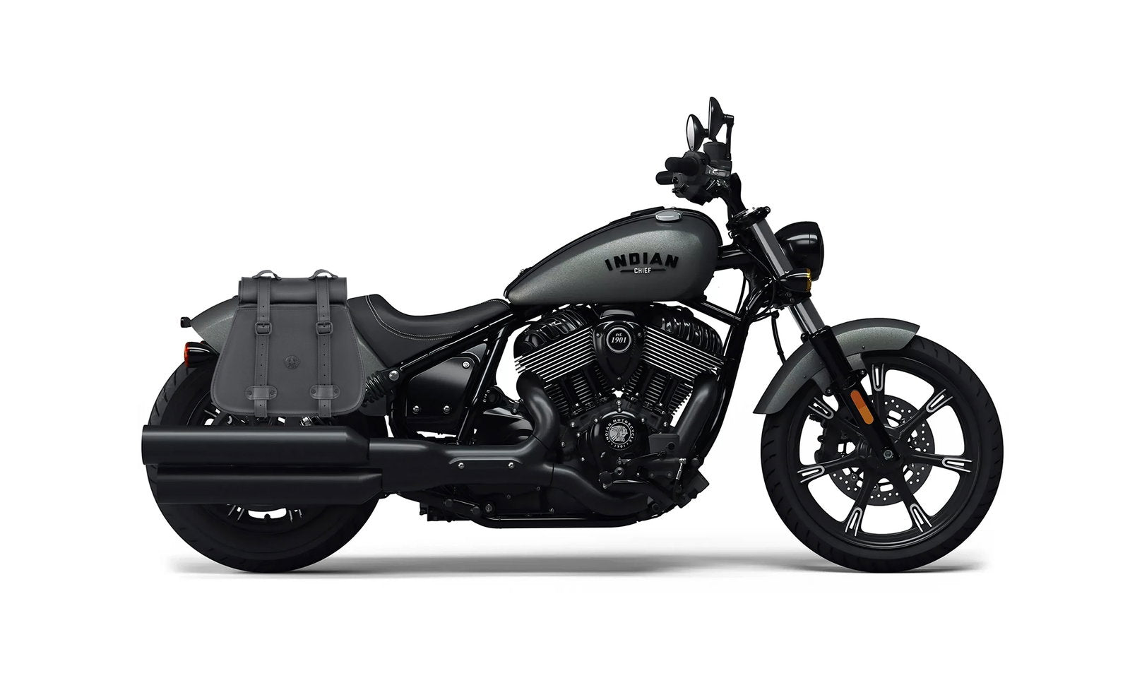 30L - SpiritBlade Roll-Top Large Indian Chief Dark Horse Motocicleta Leather Alforjas