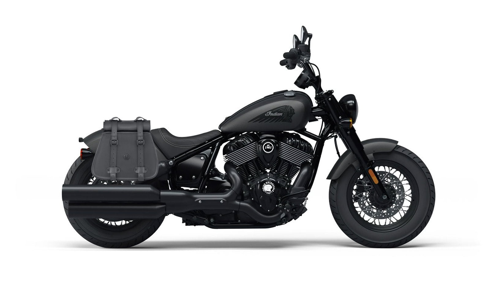 30L - SpiritBlade Roll-Top Large Indian Chief Bobber Dark Horse Motocicleta Leather Alforjas