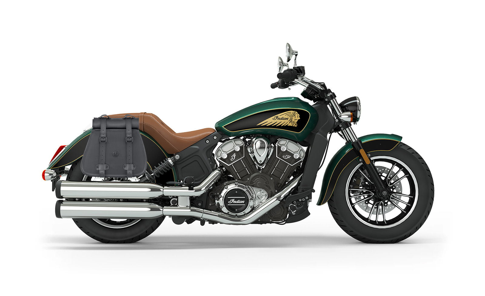 30L - SpiritBlade Roll-Top Large Indian Scout Motocicleta Leather Alforjas