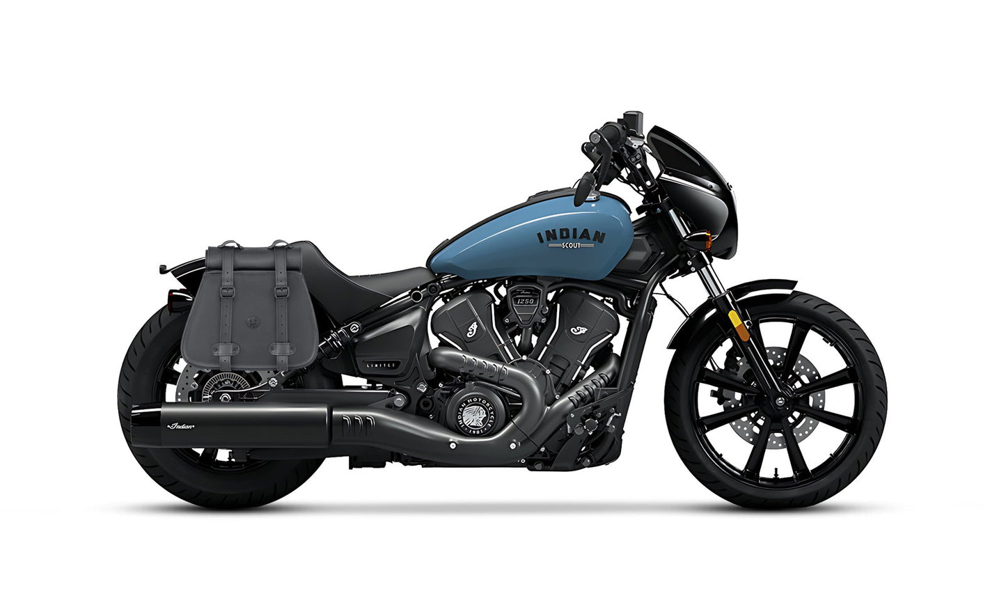 30L - SpiritBlade Roll-Top Large Indian Sport Scout Motocicleta Leather Alforjas