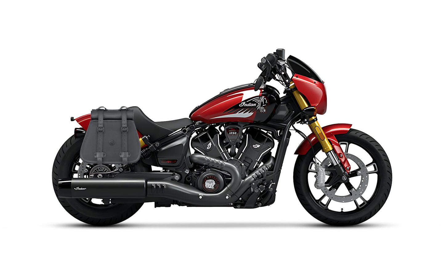 30L - SpiritBlade Roll-Top Large Indian Scout 101 Motocicleta Leather Alforjas