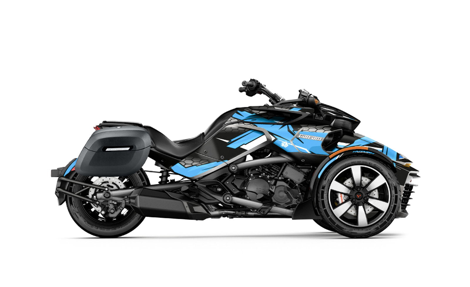 40L - Lamellar Raven XL CAN AM Spyder F3 Matte Motocicleta Hard Alforjas