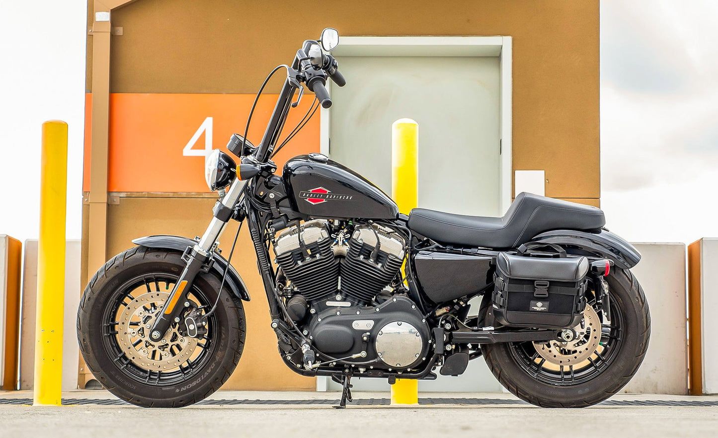 10L - Incognito Quick Mount Small Solo Motocicleta Alforja (Left Only) para Harley Sportster Forty Eight XL1200X/XL1200XS