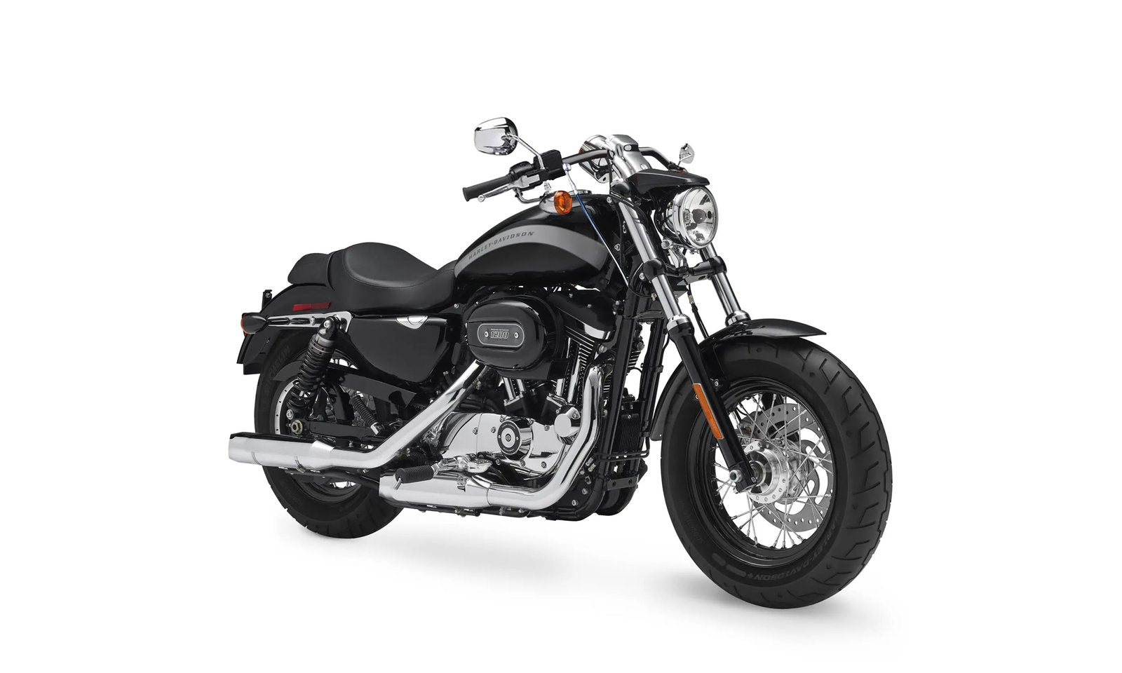 Viking Iron Born Drag Handlebar para Harley Sportster 1200 Custom XL1200C Gloss Black