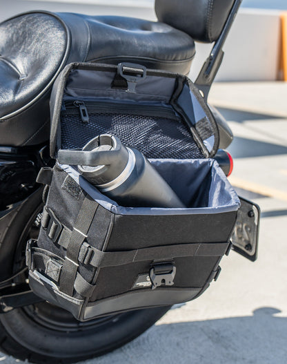 10L - Incognito Quick Mount Small Solo Motocicleta Alforja (Left Only) para Harley Sportster 1200 Iron XL1200NS
