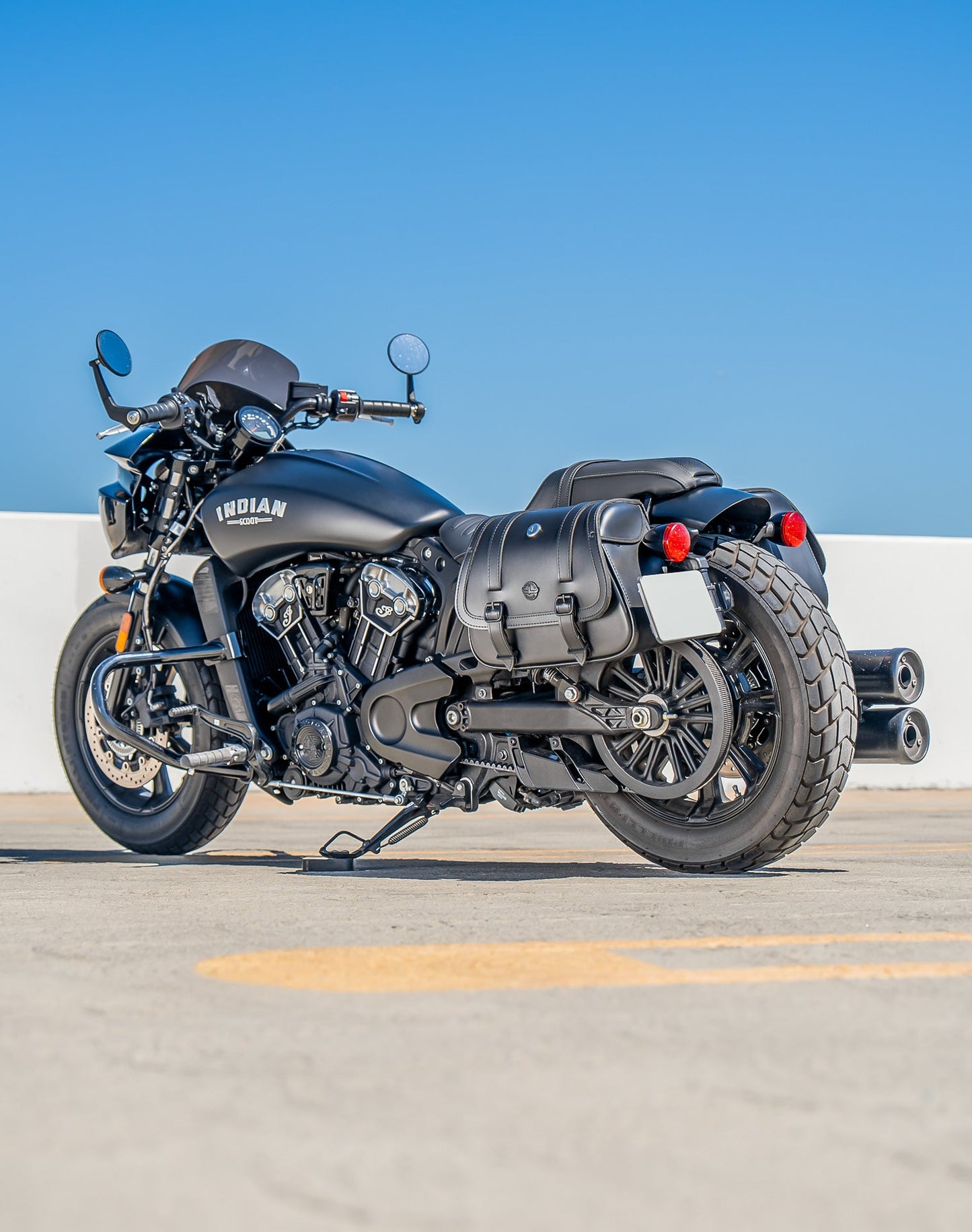 25L - SpiritBlade Medium Indian Scout Bobber Leather Motocicleta Alforjas