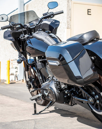 40L - Lamellar Raven Extra Large Painted Hard Alforjas para Harley Softail Low Rider ST FXLRST
