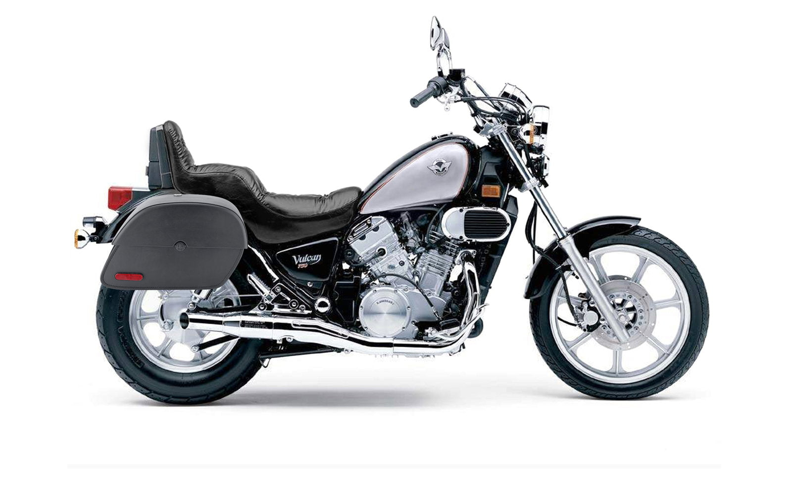 28L - Panzer Medium Hard Mount Kawasaki Vulcan 750 VN750 Leather Motocicleta Alforjas