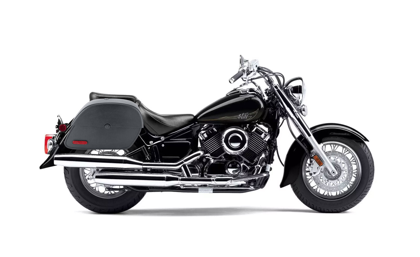 28L - Panzer Medium Hard Mount Yamaha V Star 650 Classic XVS65A Motocicleta Alforjas
