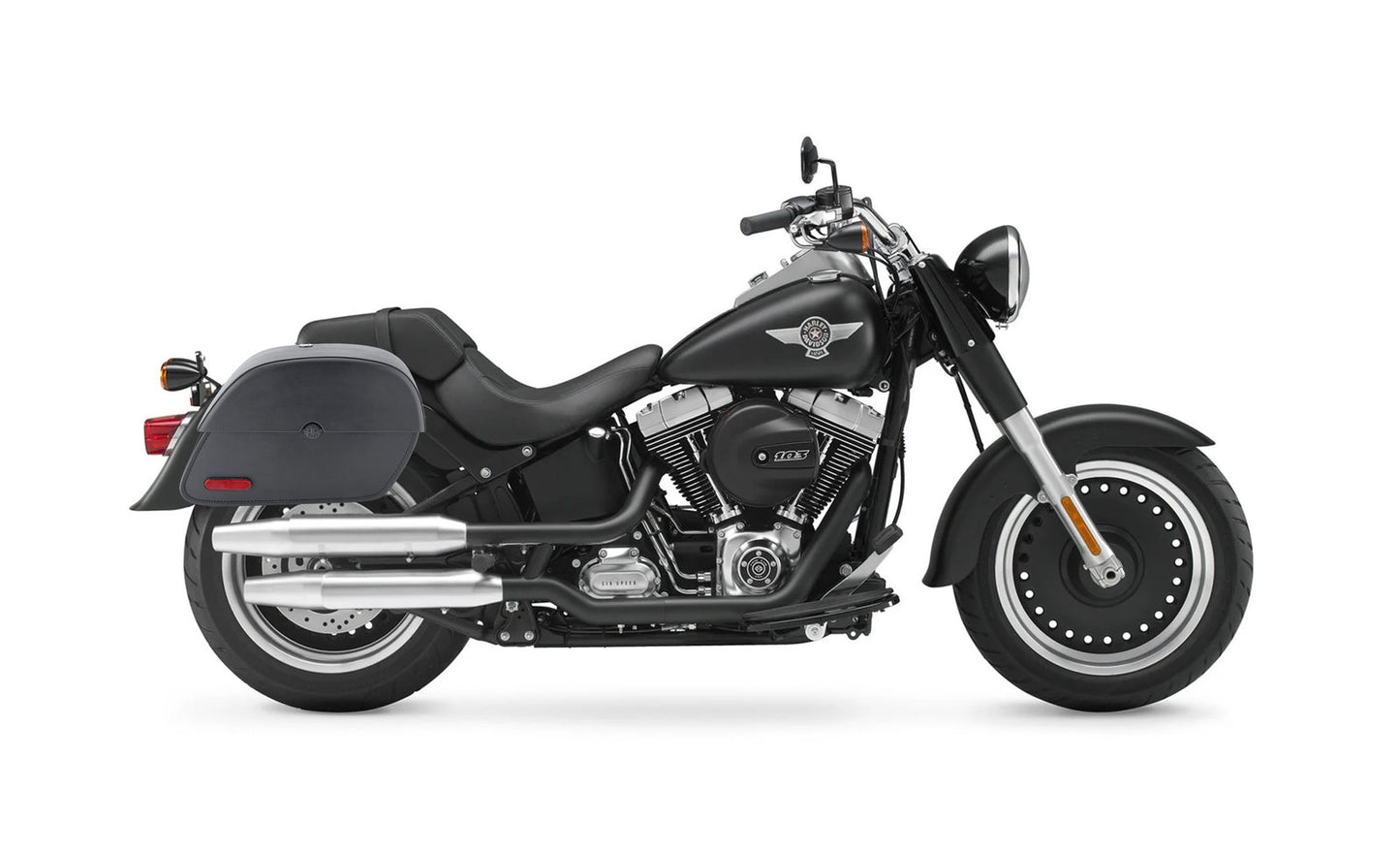 28L - Panzer Medium Hard Mount Alforjas para Harley Softail Fat Boy Lo FLSTFB