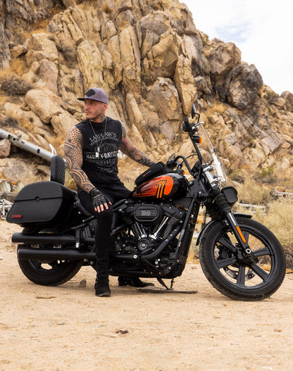 28L - Panzer Medium Hard Mount Alforjas para Harley Softail Street Bob FXBB/S