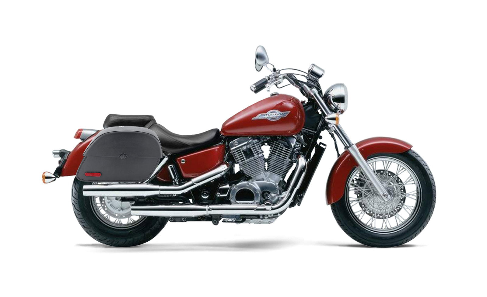 28L - Panzer Medium Hard Mount Honda Shadow 1100 ACE Leather Motocicleta Alforjas