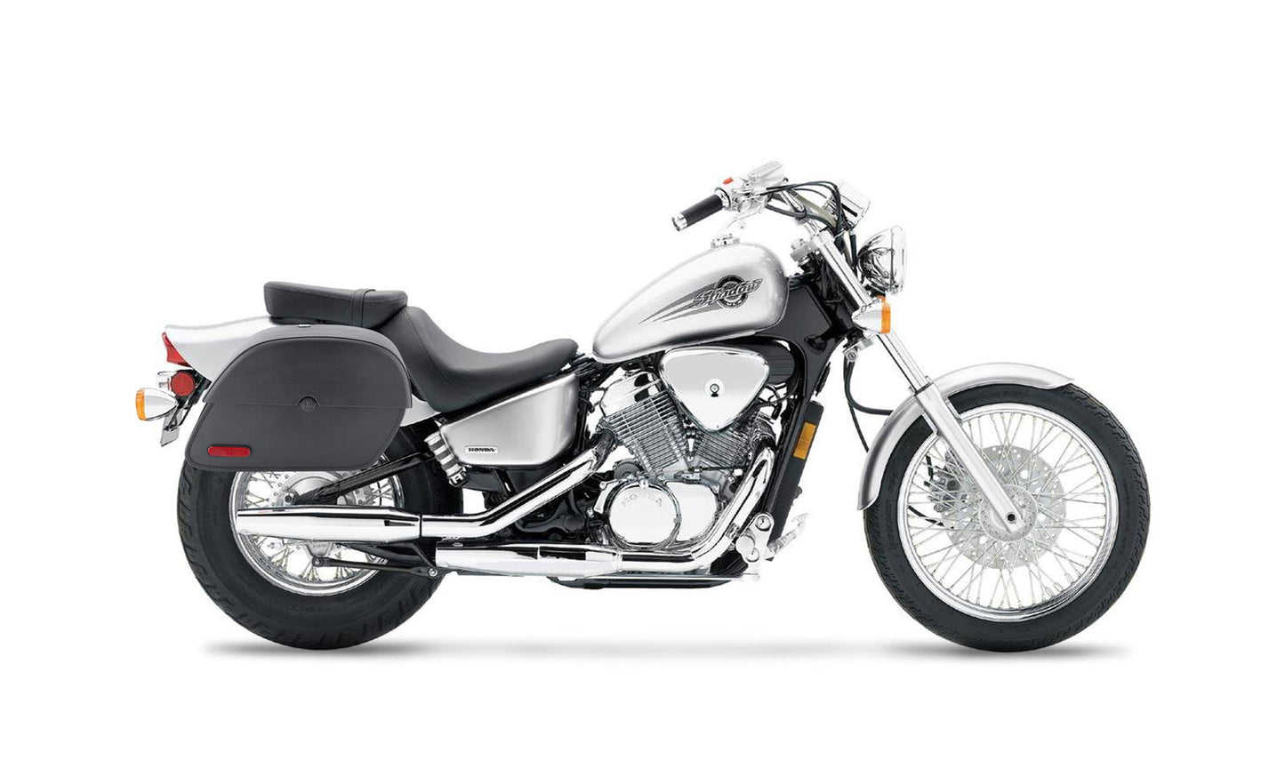 28L - Panzer Medium Hard Mount Honda Shadow 600 VLX Leather Motocicleta Alforjas