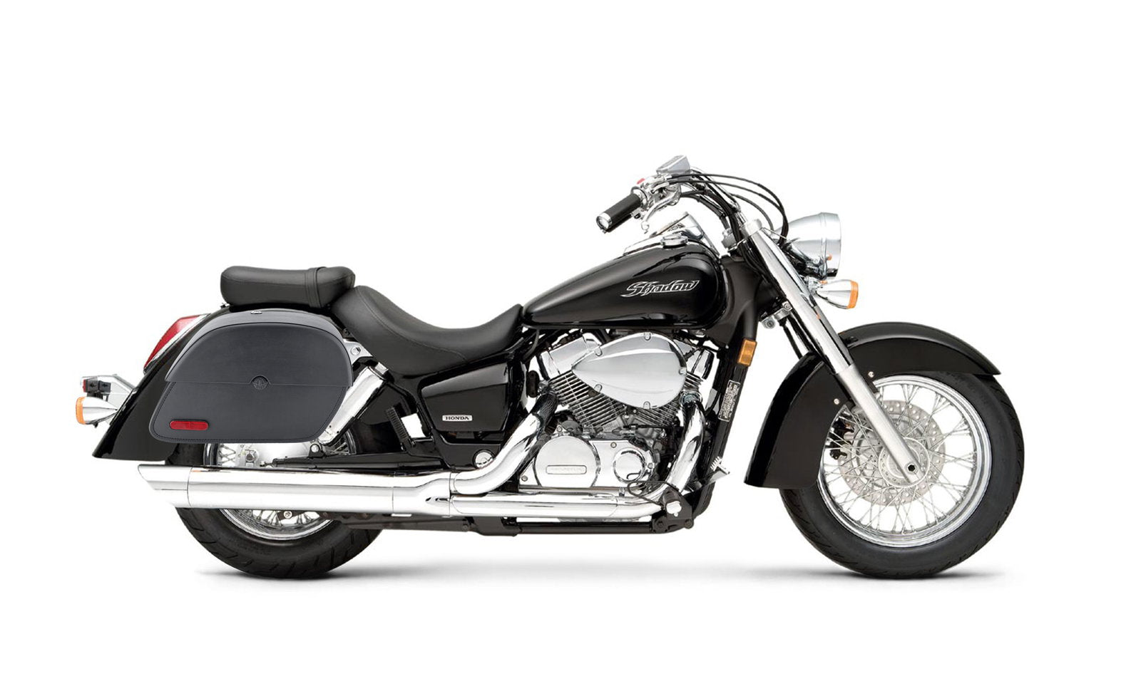 28L - Panzer Medium Hard Mount Honda Shadow 750 Aero Leather Motocicleta Alforjas