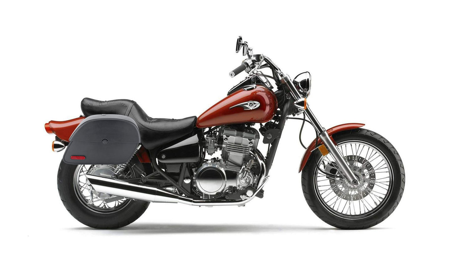 28L - Panzer Medium Hard Mount Kawasaki Vulcan 500 EN500 Leather Motocicleta Alforjas