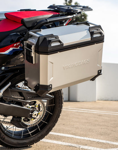 45L - Apex XL Honda CRF1100L Africa Twin ADV Sports ES Aluminum Side Cases Silver