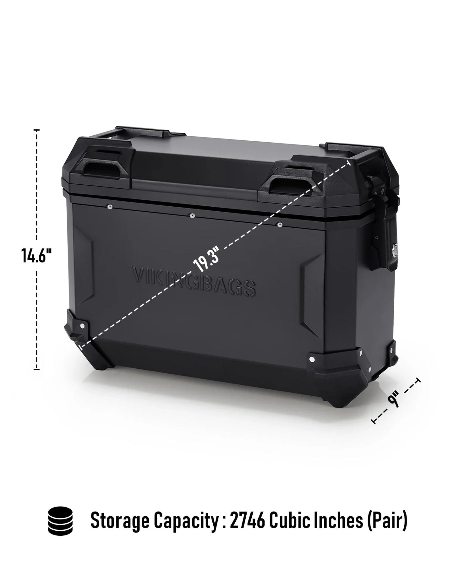 45L - Apex XL Kawasaki Versys 1000 Aluminum Side Cases Black