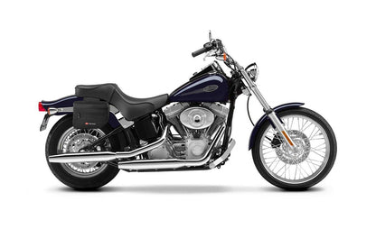 10L - Patriot Small Motocicleta Throw Over Alforjas para Harley Softail Standard FXST/I