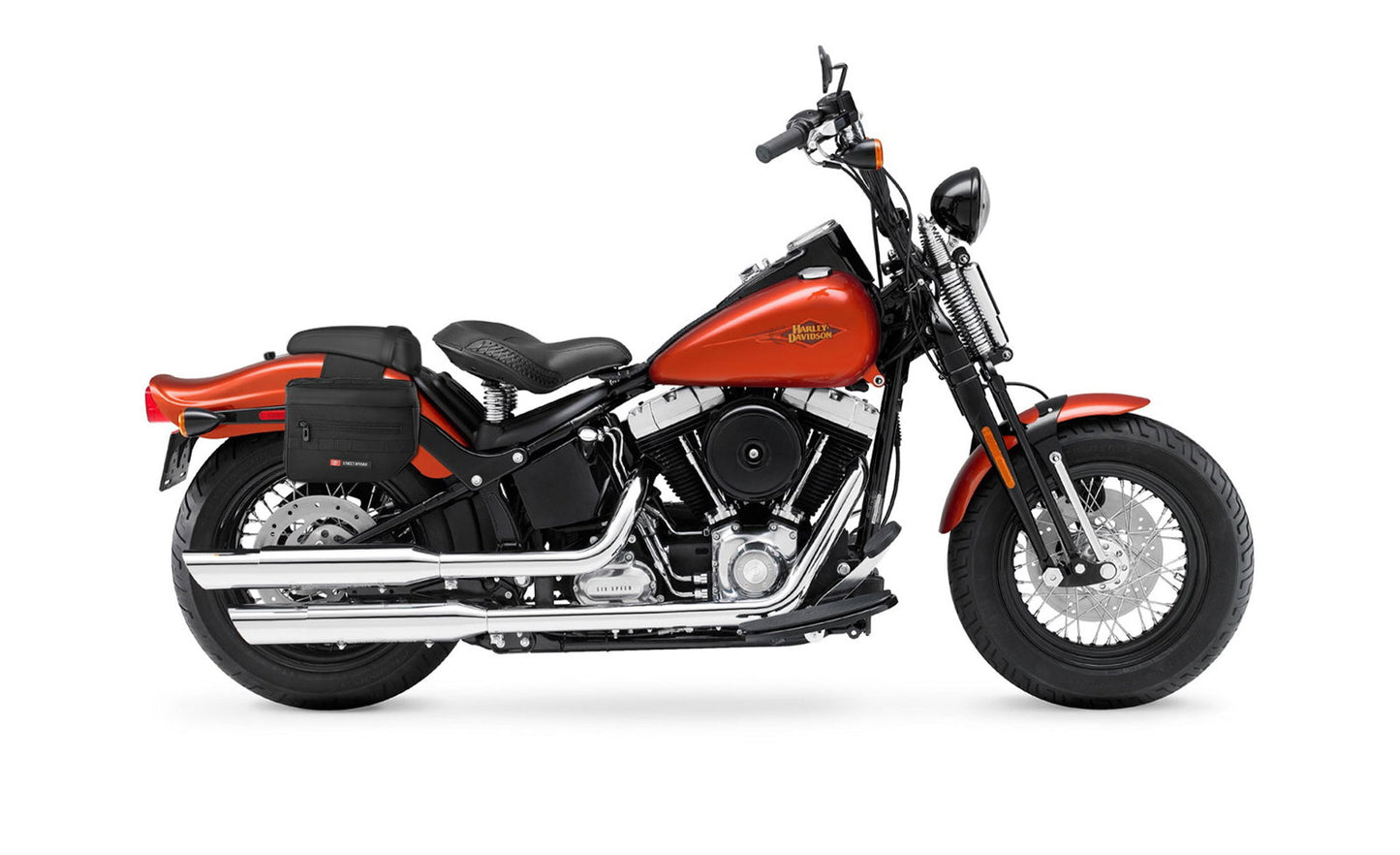 10L - Patriot Small Motocicleta Throw Over Alforjas para Harley Softail Cross Bones FLSTSB