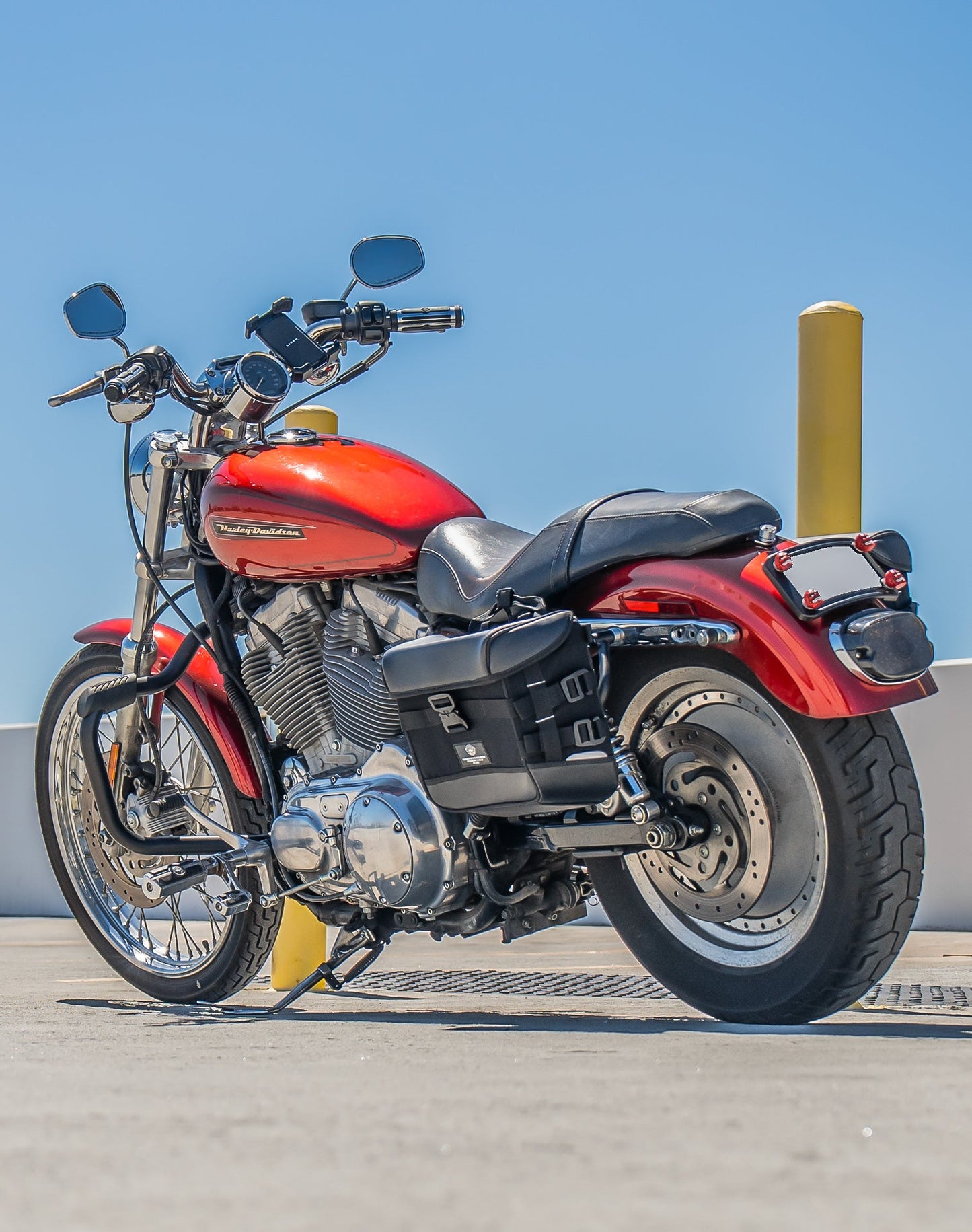 10L - Incognito Quick Mount Small Solo Motocicleta Alforja (Left Only) para Harley Sportster 883 Custom XL883C/XLH883C