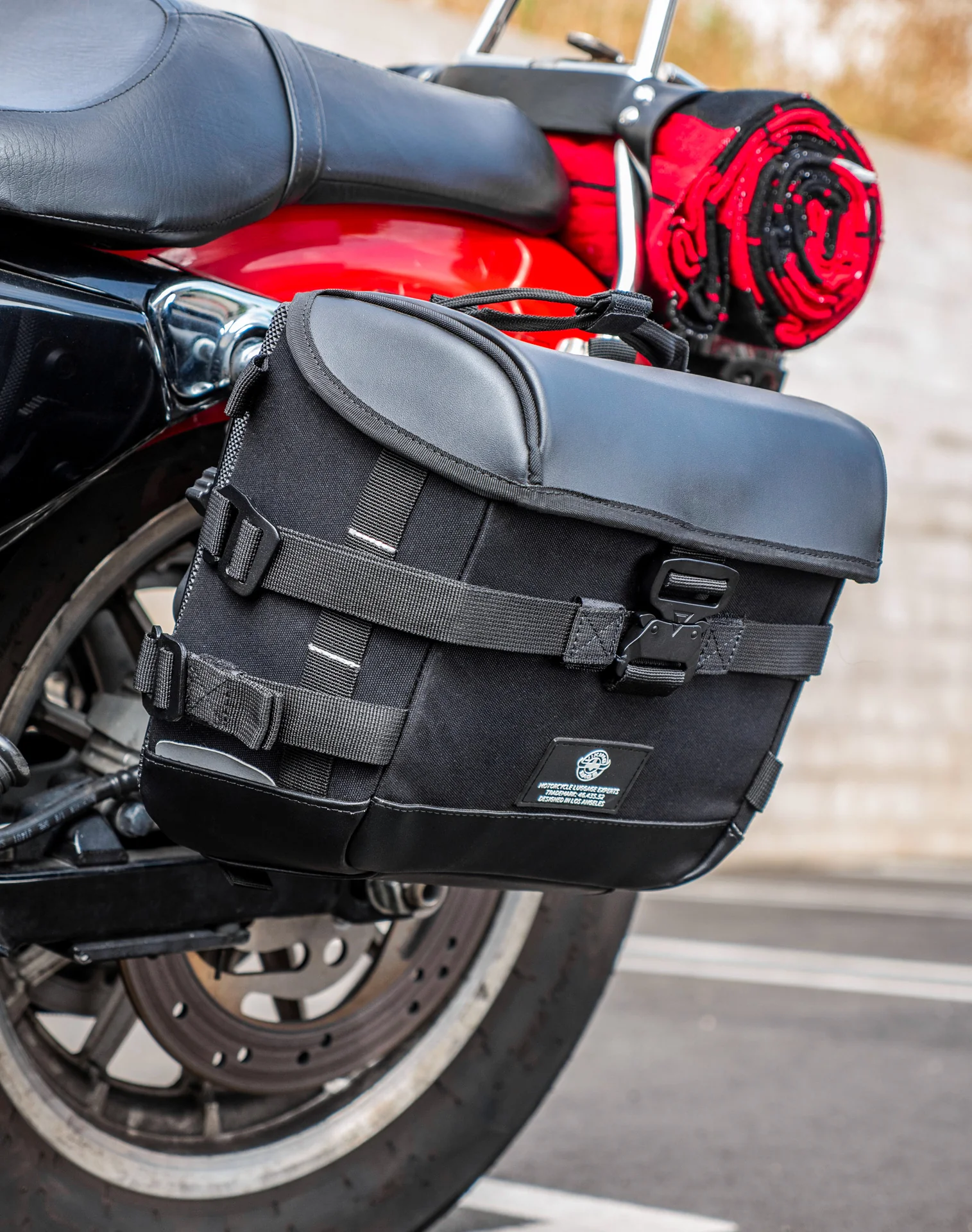 10L - Incognito Quick Mount Small Solo Motocicleta Alforja (Left Only) para Harley Sportster 1200 Low XL1200L