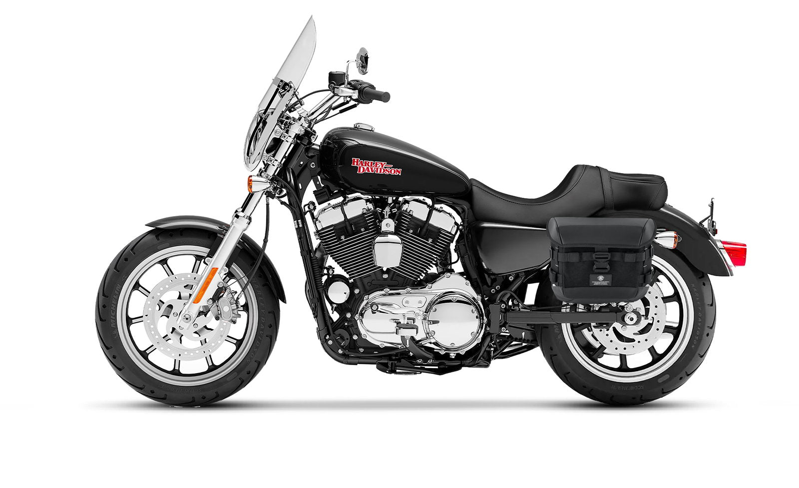 10L - Incognito Quick Mount Small Solo Motocicleta Alforja (Left Only) para Harley Sportster 1200 Super Low XL1200T