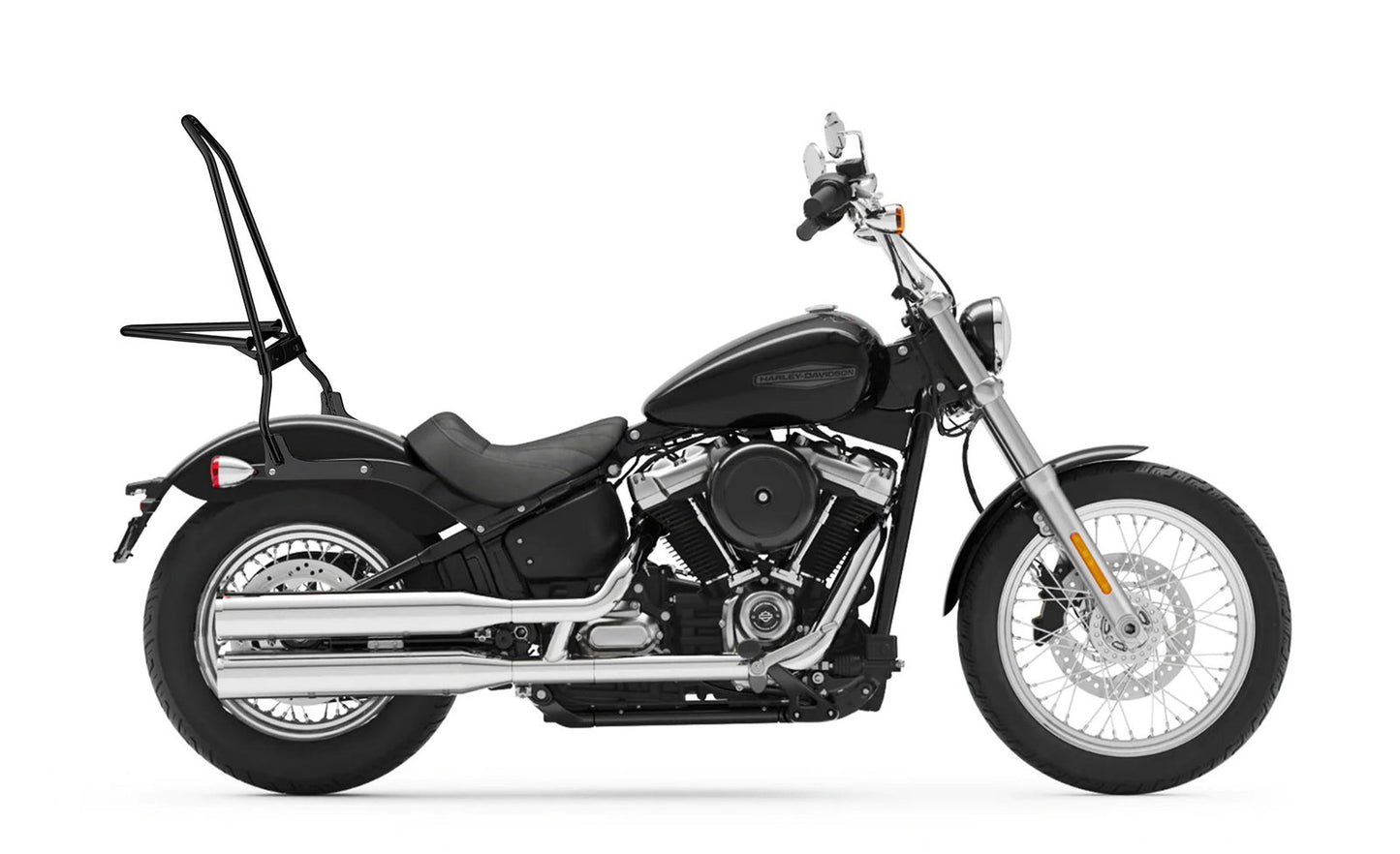Iron Born Blade 25" Sissy bar with Foldable Luggage Rack para Harley Softail Standard FXST Matte Black