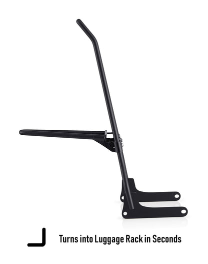 Iron Born Blade 25" Sissy bar with Foldable Luggage Rack para Harley Softail Standard FXST Matte Black