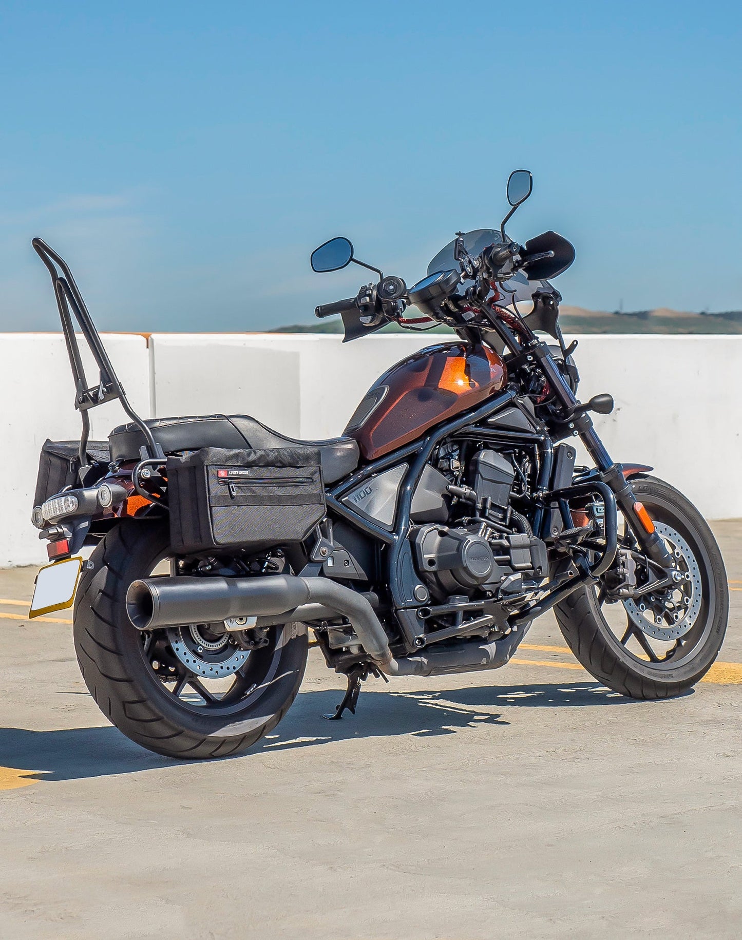 18L - Patriot Medium Honda Rebel 1100 Motocicleta Throw Over Alforjas