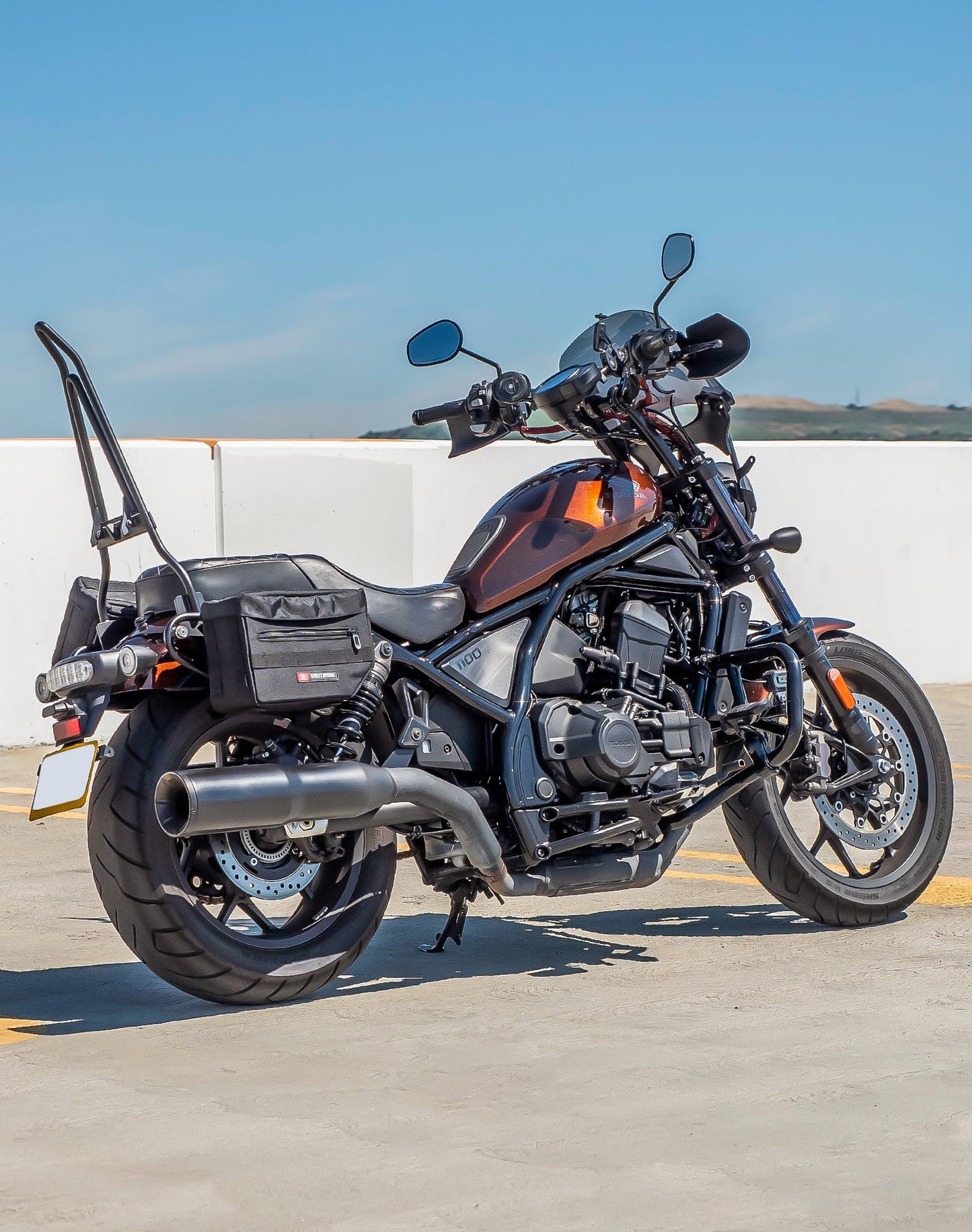 10L - Patriot Small Honda Rebel 1100 Motocicleta Throw Over Alforjas