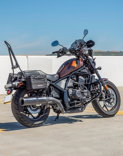 10L - Patriot Small Honda Rebel 1100 Motocicleta Throw Over Alforjas