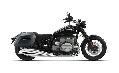 40L - Lamellar Raven Extra Large BMW R18 Leather Covered Motocicleta Hard Alforjas