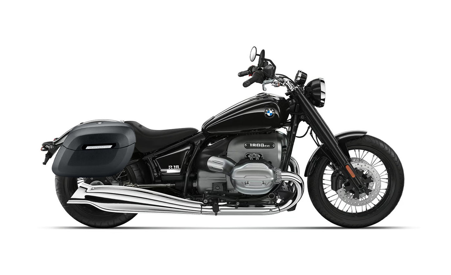 40L - Lamellar Raven Extra Large BMW R18 Matte Motocicleta Hard Alforjas