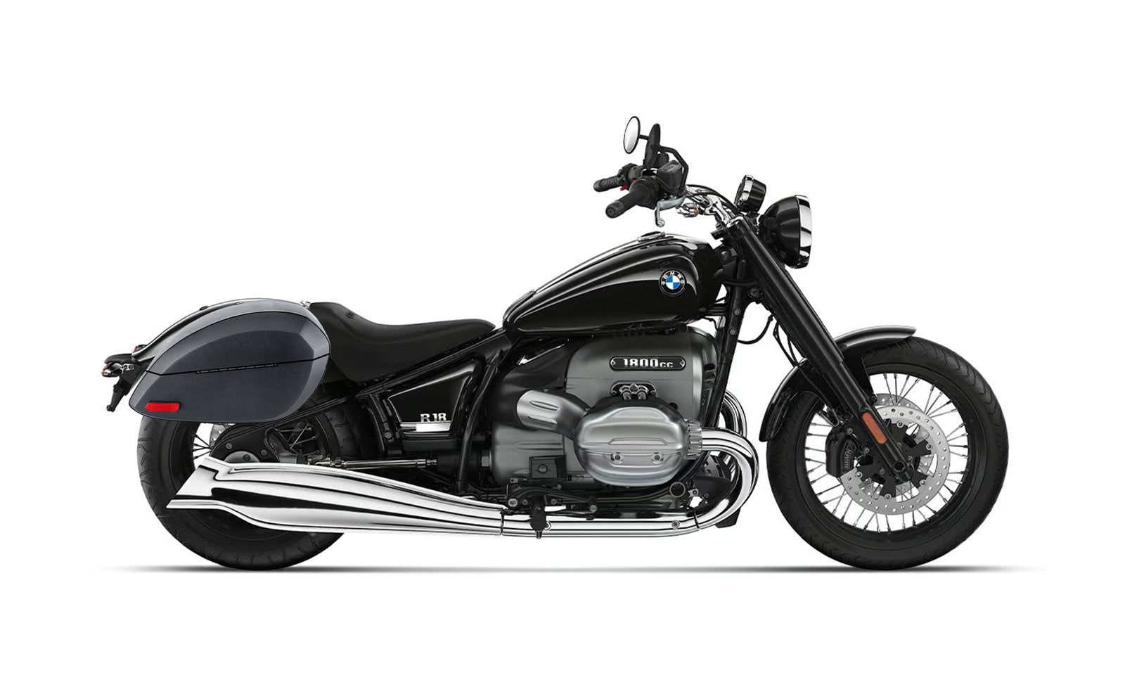 28L - Phantom Large BMW R18 Leather Wrapped Motocicleta Hard Alforjas