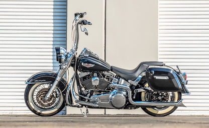 40L - Lamellar Raven Extra Large Painted Motocicleta Hard Alforjas para Harley Softail Deluxe FLSTN/I