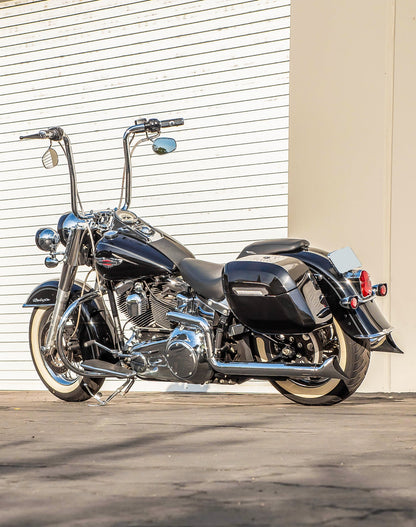 40L - Lamellar Raven Extra Large Painted Motocicleta Hard Alforjas para Harley Softail Deluxe FLSTN/I
