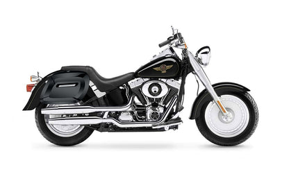 40L - Lamellar Raven Extra Large Painted Motocicleta Hard Alforjas para Harley Softail Fatboy FLSTF/I