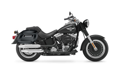 40L - Lamellar Raven Extra Large Painted Motocicleta Hard Alforjas para Harley Softail Fat Boy Lo FLSTFB