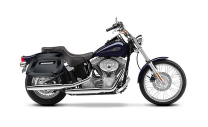 40L - Lamellar Raven Extra Large Painted Motocicleta Hard Alforjas para Harley Softail Standard FXST/I