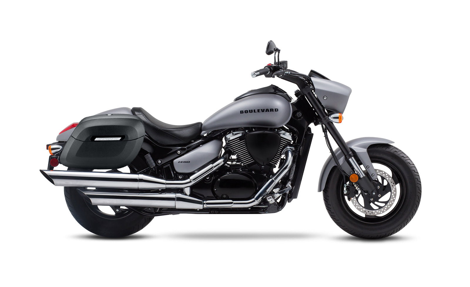 40L - Lamellar Raven Extra Large Suzuki Boulevard M50 VZ800 Leather Covered Motocicleta Hard Alforjas