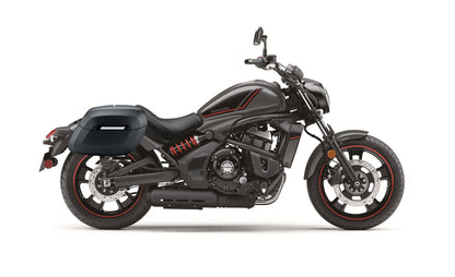 40L - Lamellar Raven Extra Large Kawasaki Vulcan S VN650 Leather Covered Motocicleta Hard Alforjas