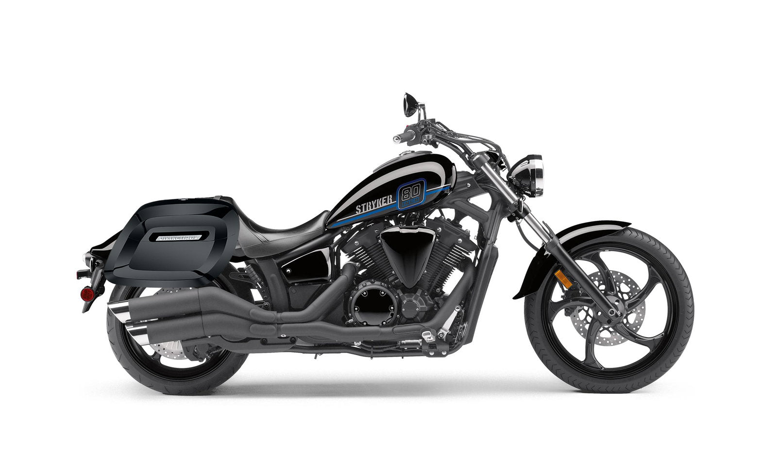 40L - Lamellar Raven Extra Large Yamaha Stryker Painted Motocicleta Hard Alforjas