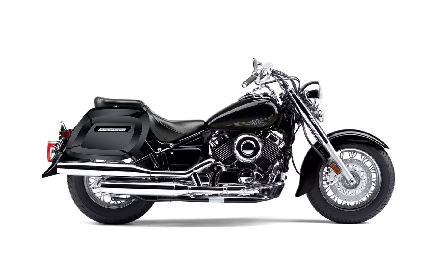 40L - Lamellar Raven Extra Large Yamaha V Star 650 Classic XVS65A Painted Motocicleta Hard Alforjas
