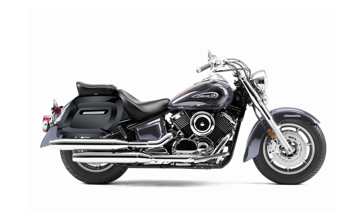 40L - Lamellar Raven Extra Large Yamaha V Star 1100 Classic XVS11A Painted Motocicleta Hard Alforjas