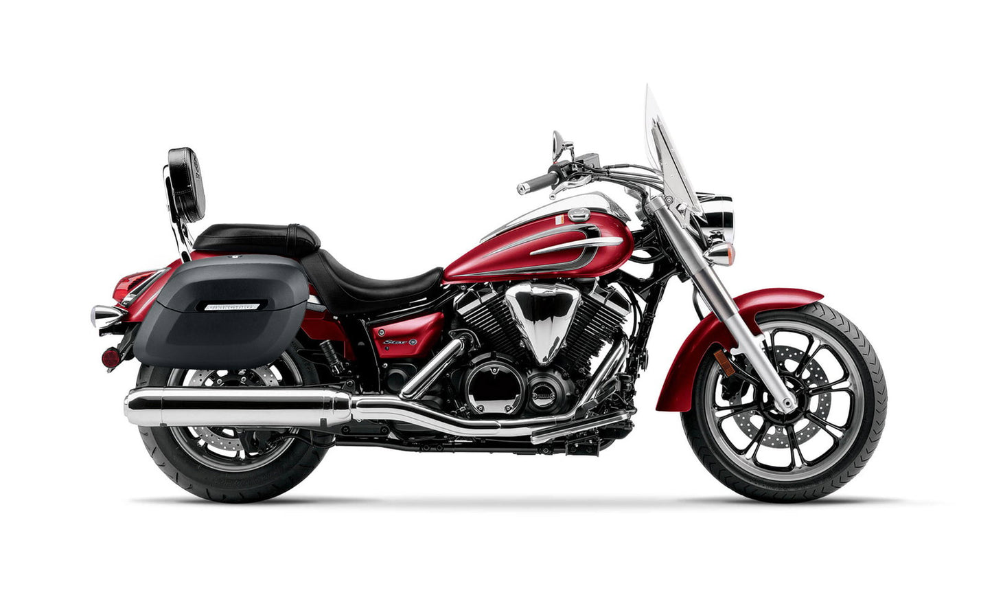 40L - Lamellar Raven Extra Large Yamaha V Star 950 Tourer Leather Covered Motocicleta Hard Alforjas