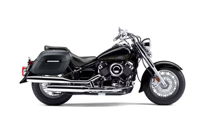 40L - Lamellar Raven Extra Large Yamaha V Star 650 Classic XVS65A Leather Covered Motocicleta Hard Alforjas