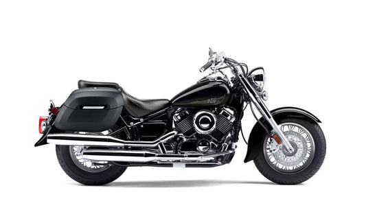 40L - Lamellar Raven Extra Large Yamaha V Star 650 Classic XVS65A Leather Covered Motocicleta Hard Alforjas