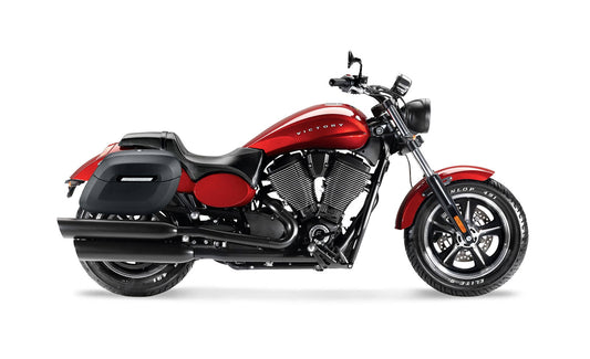 40L - Lamellar Raven Extra Large Victory Judge Leather Covered Motocicleta Hard Alforjas