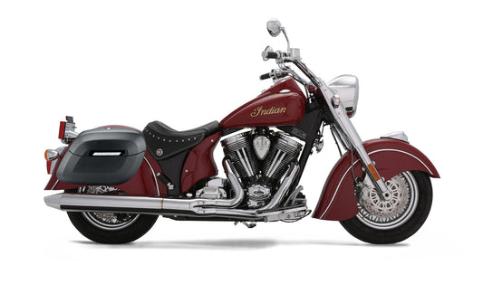 40L - Lamellar Raven Extra Large Indian Chief Deluxe Leather Covered Motocicleta Hard Alforjas